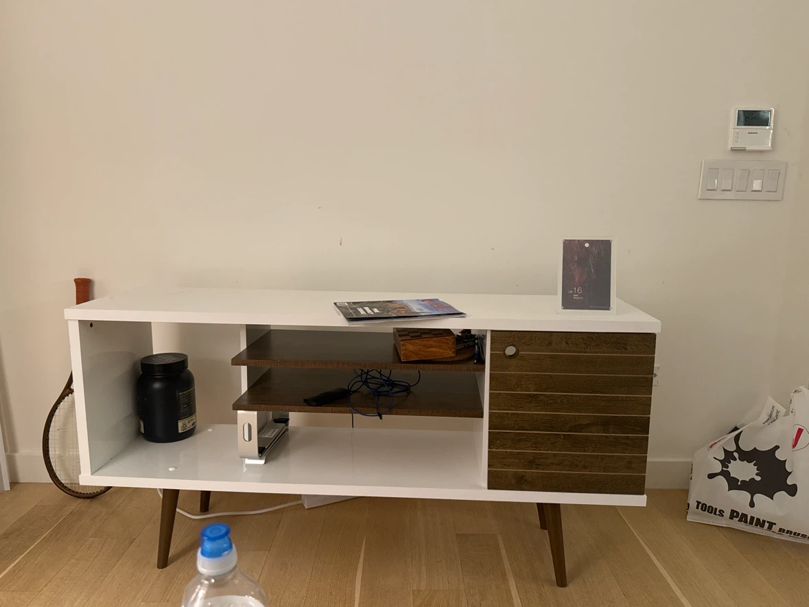 White Mid-Century Modern TV Stand