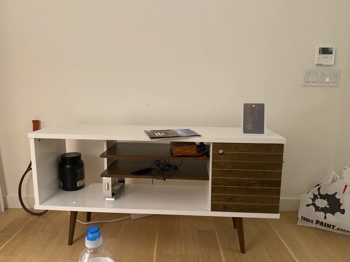 White Mid-Century Modern TV Stand