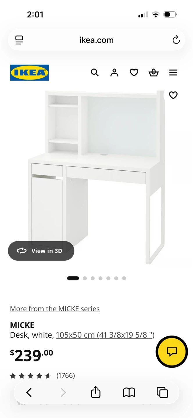 IKEA MICKE Desk w/Hutch - photo 3