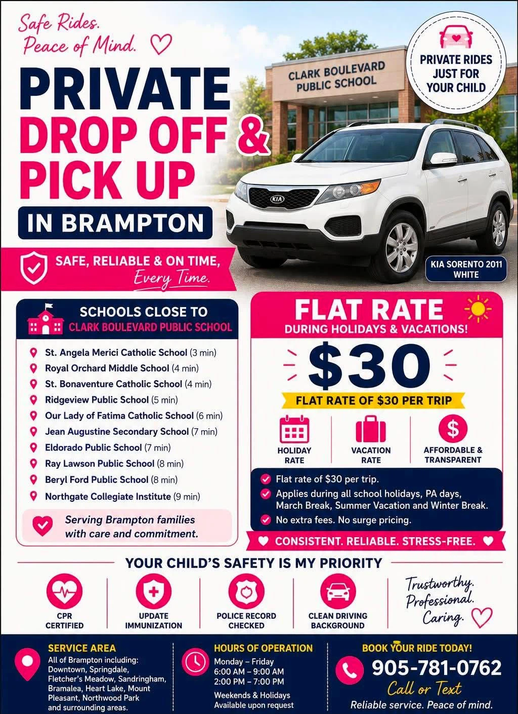 Private School Drop Off & Pick Up in Brampton