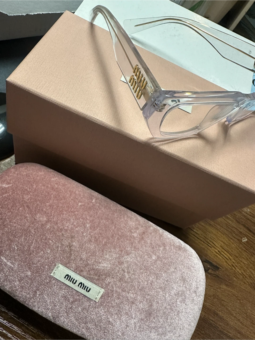 Miu Miu MU03XV Cat Eye Clear Acetate Eyeglasses