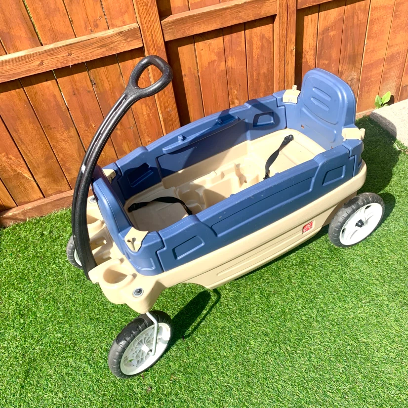 Kids Wagon Push Ride On Cart Toddler Child Outdoor Pull Toy - photo 2