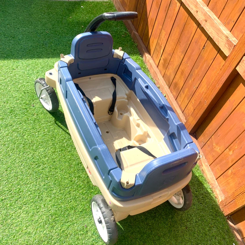 Kids Wagon Push Ride On Cart Toddler Child Outdoor Pull Toy - photo 3