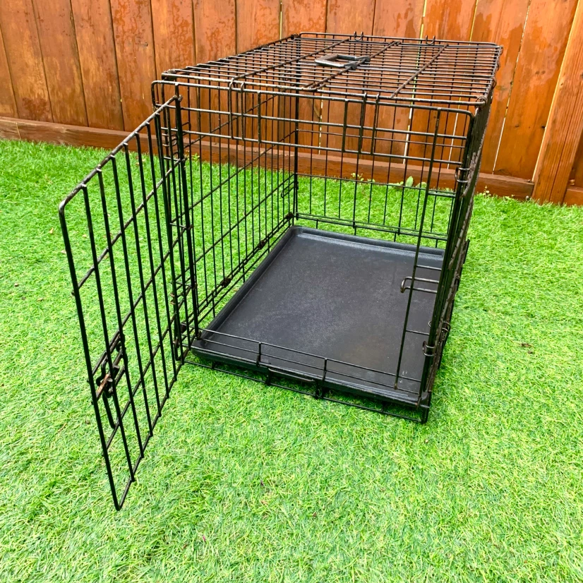 Dog Crate Metal Folding Pet Kennel Cage with Removable Tray