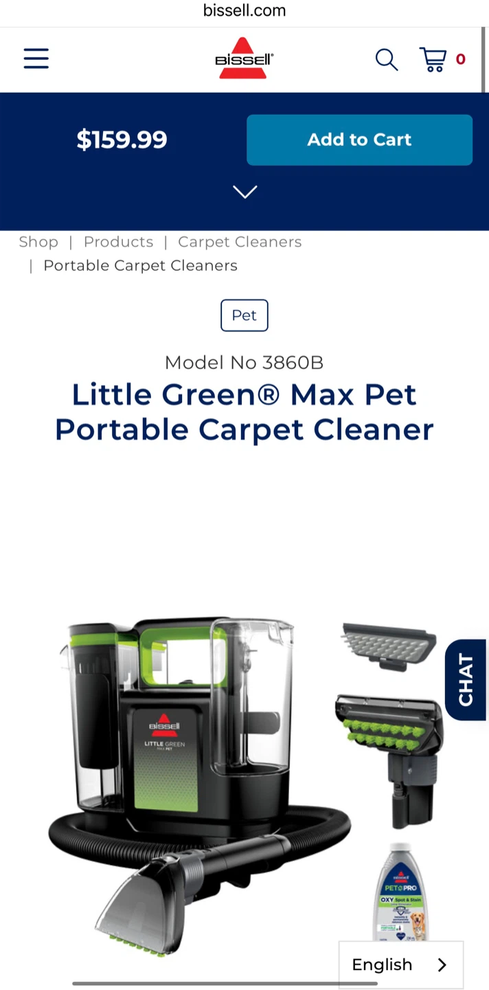 Bissell Little Green Max Pet Portable Carpet Cleaner - photo 2