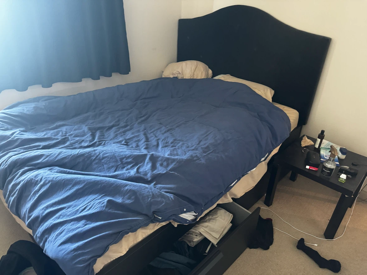 IKEA MALM Bed Frame with 4 Drawers + bed table - photo 2