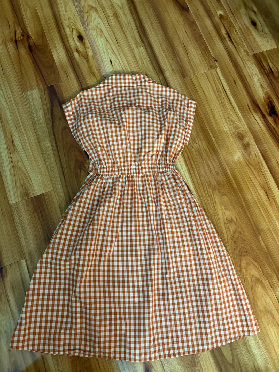 Korean Orange brown Gingham Dress