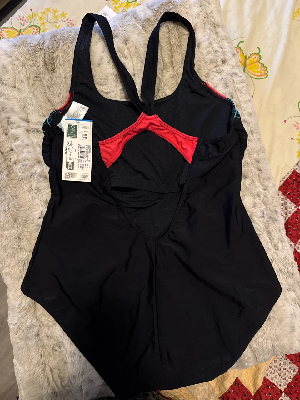 Arena Swimsuit Black with Red and Blue Accents - photo 2