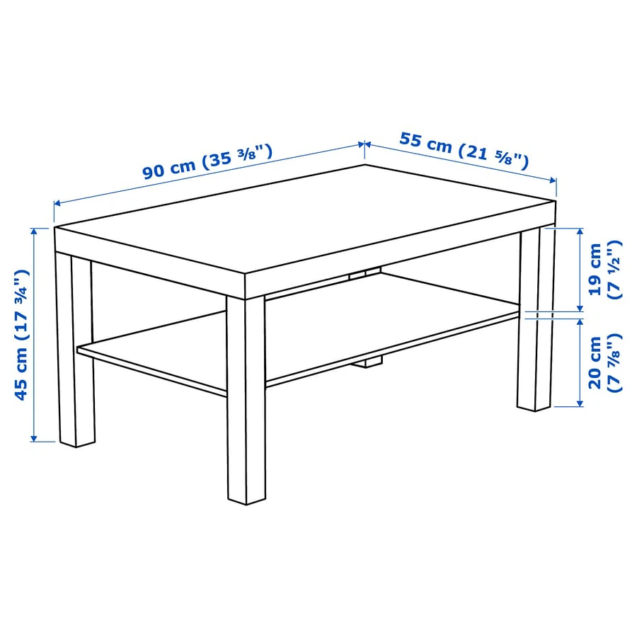 IKEA Lack Black Coffee Table with Shelf - photo 3