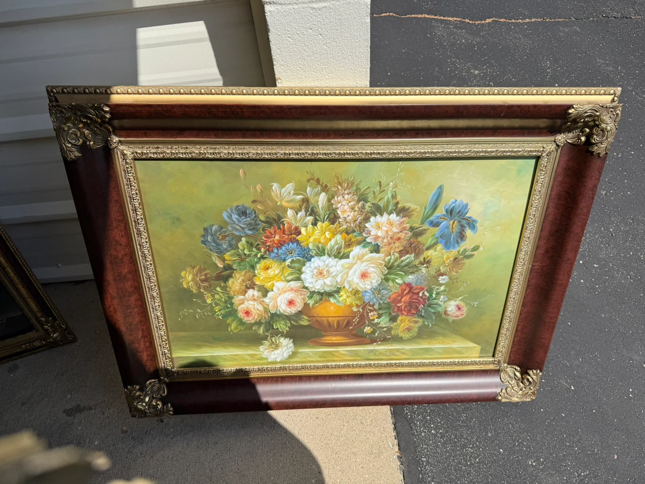 Vintage 1960s MCM Oil on Canvas in a Ornate Frame-Signed - photo 5