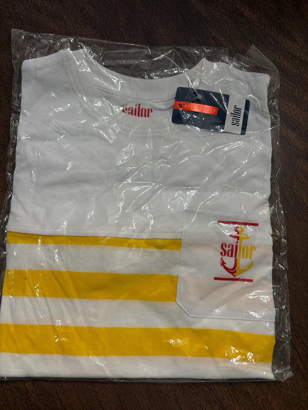 White and Yellow Striped Sailor T-Shirt