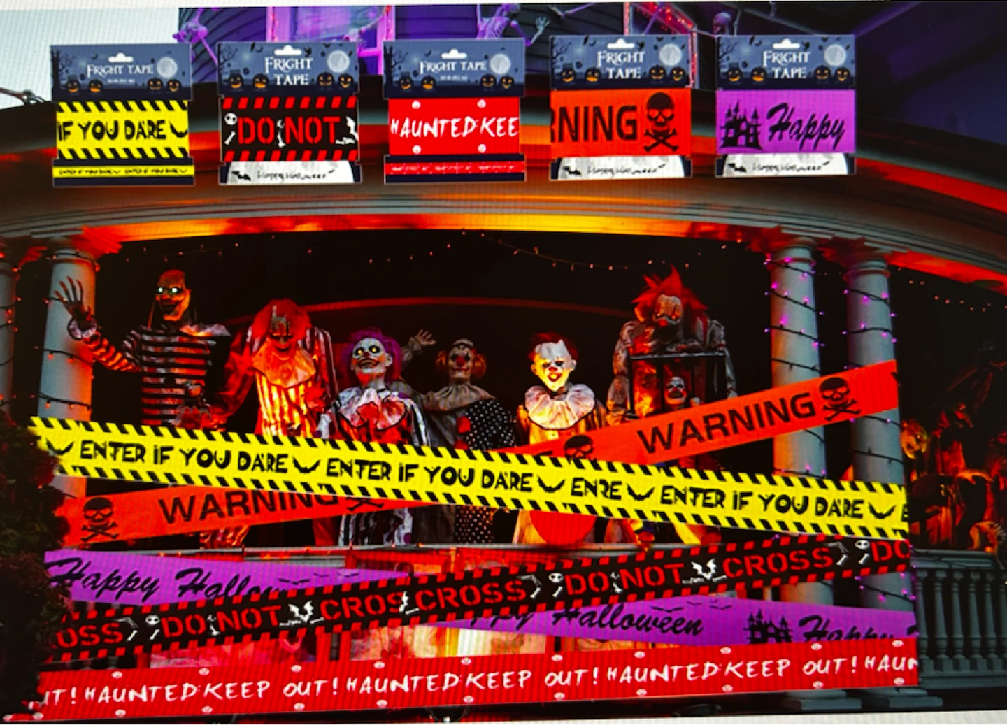 5 PCS Fright Tape Halloween Warning Tape Set - photo 5
