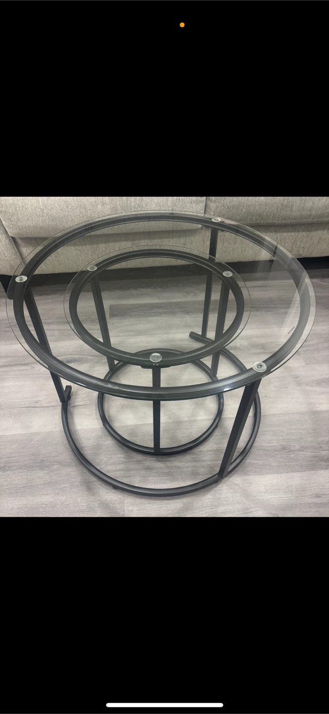 Nesting Side Tables with Glass Tops