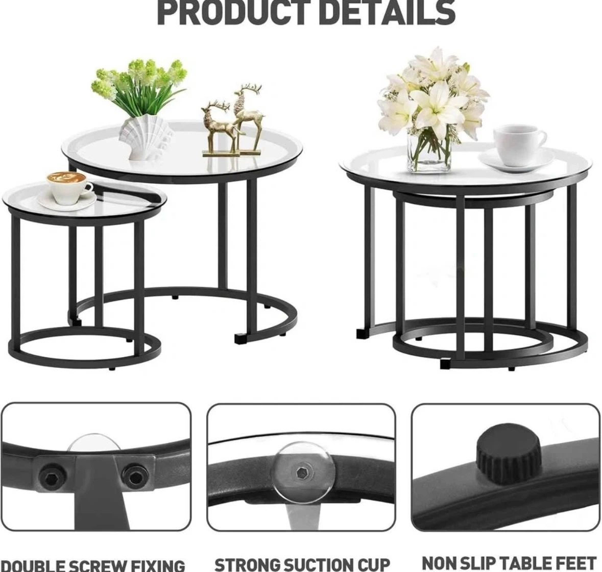 Nesting Side Tables with Glass Tops - photo 4