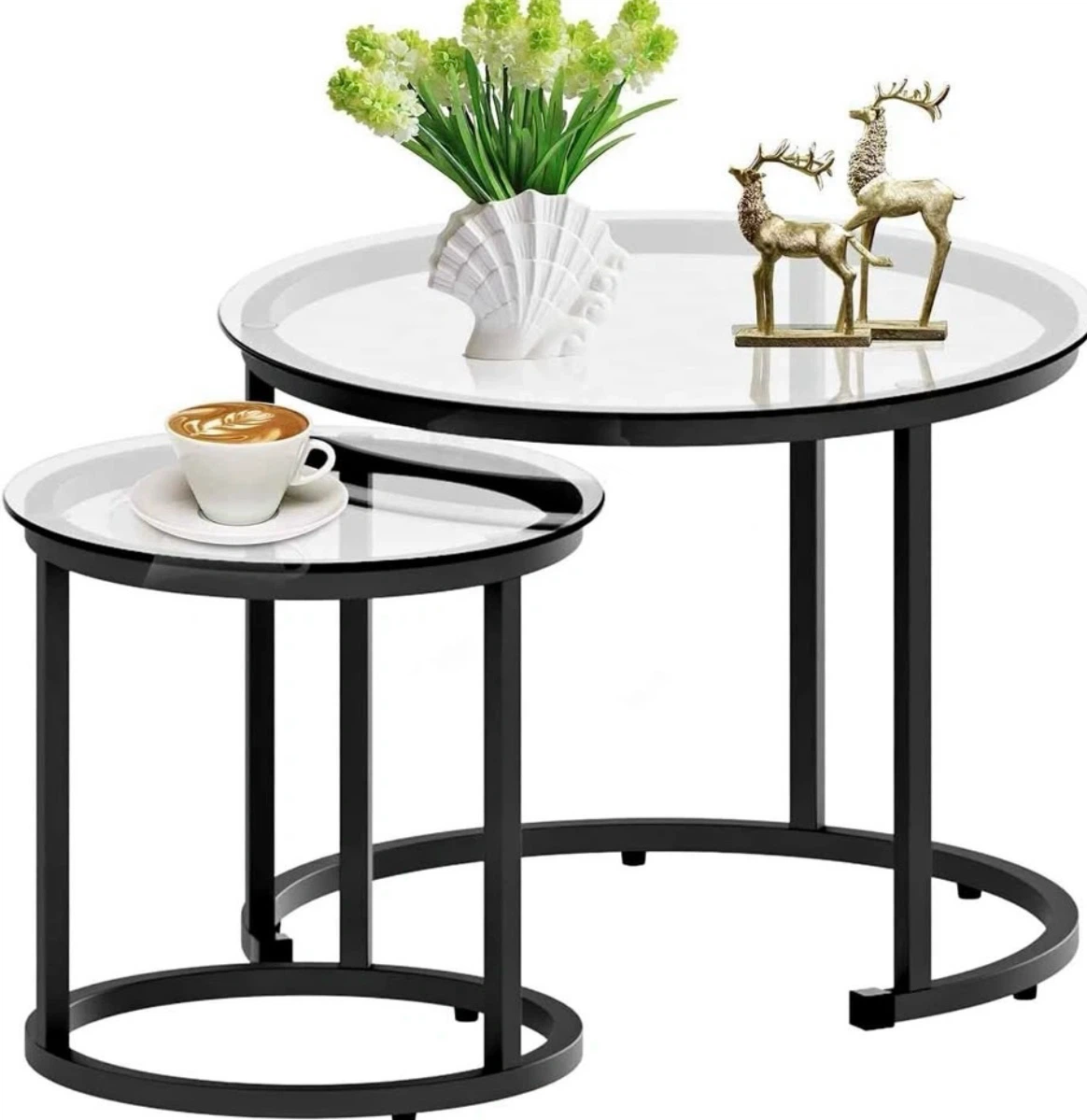 Nesting Side Tables with Glass Tops - photo 5