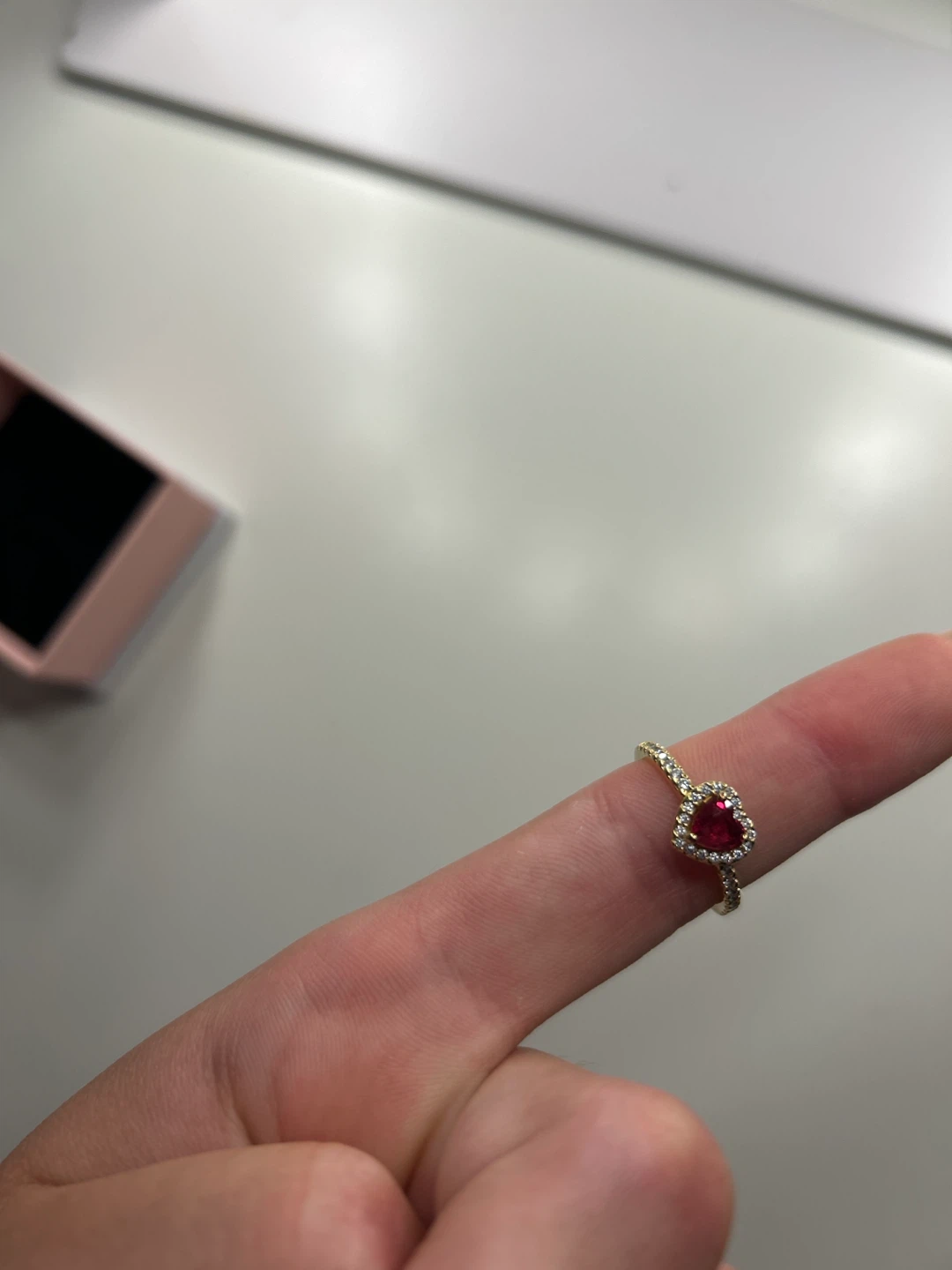 Brand new Red diamond heart pandora ring - photo 4