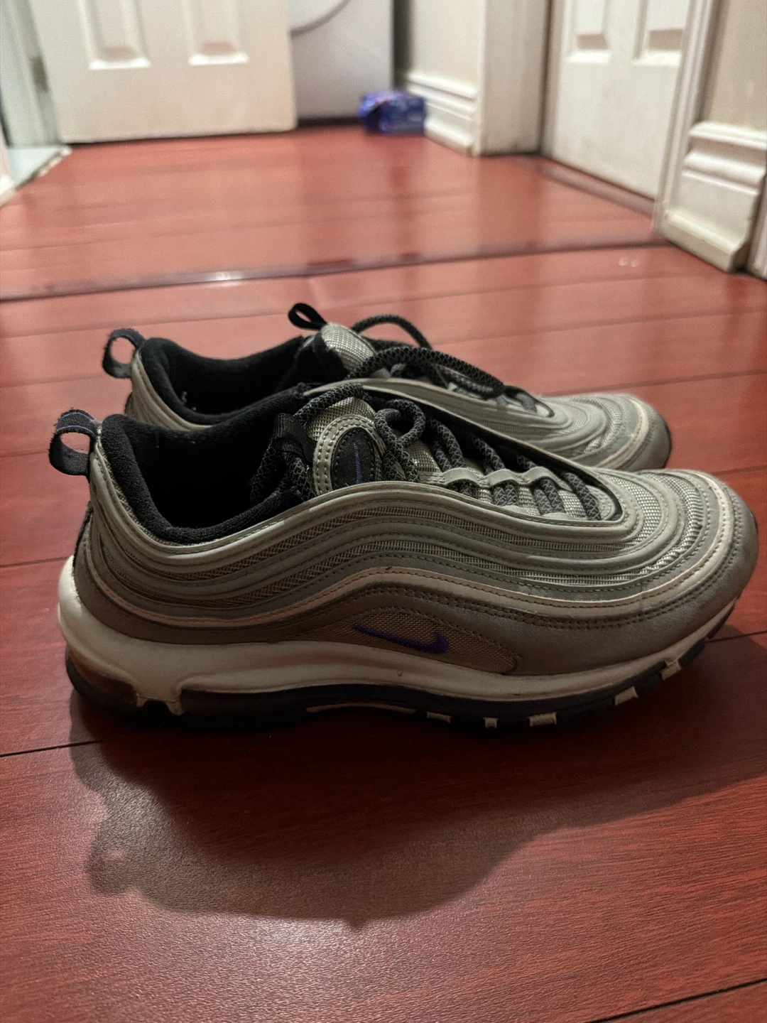 Nike Air Max 97 Grey and Purple Sneakers - photo 2