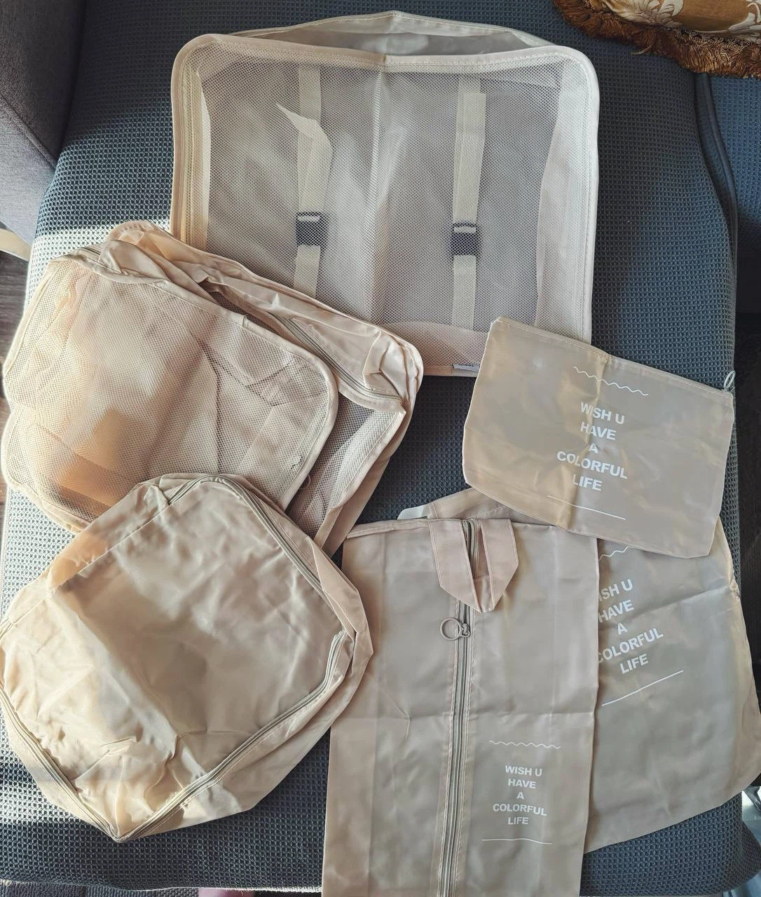 Travel Packing Cubes Set – 7 Pieces (Beige) - photo 4