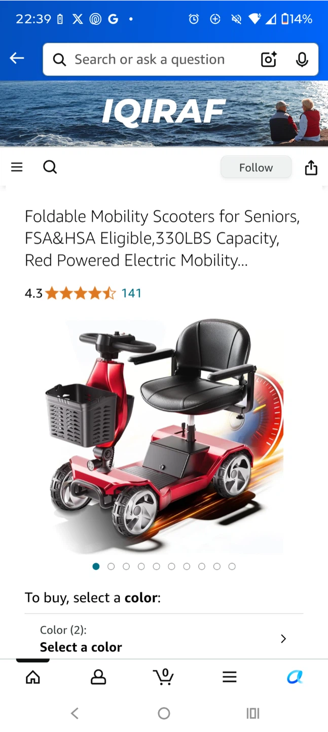 Red Mobility Scooter - photo 2