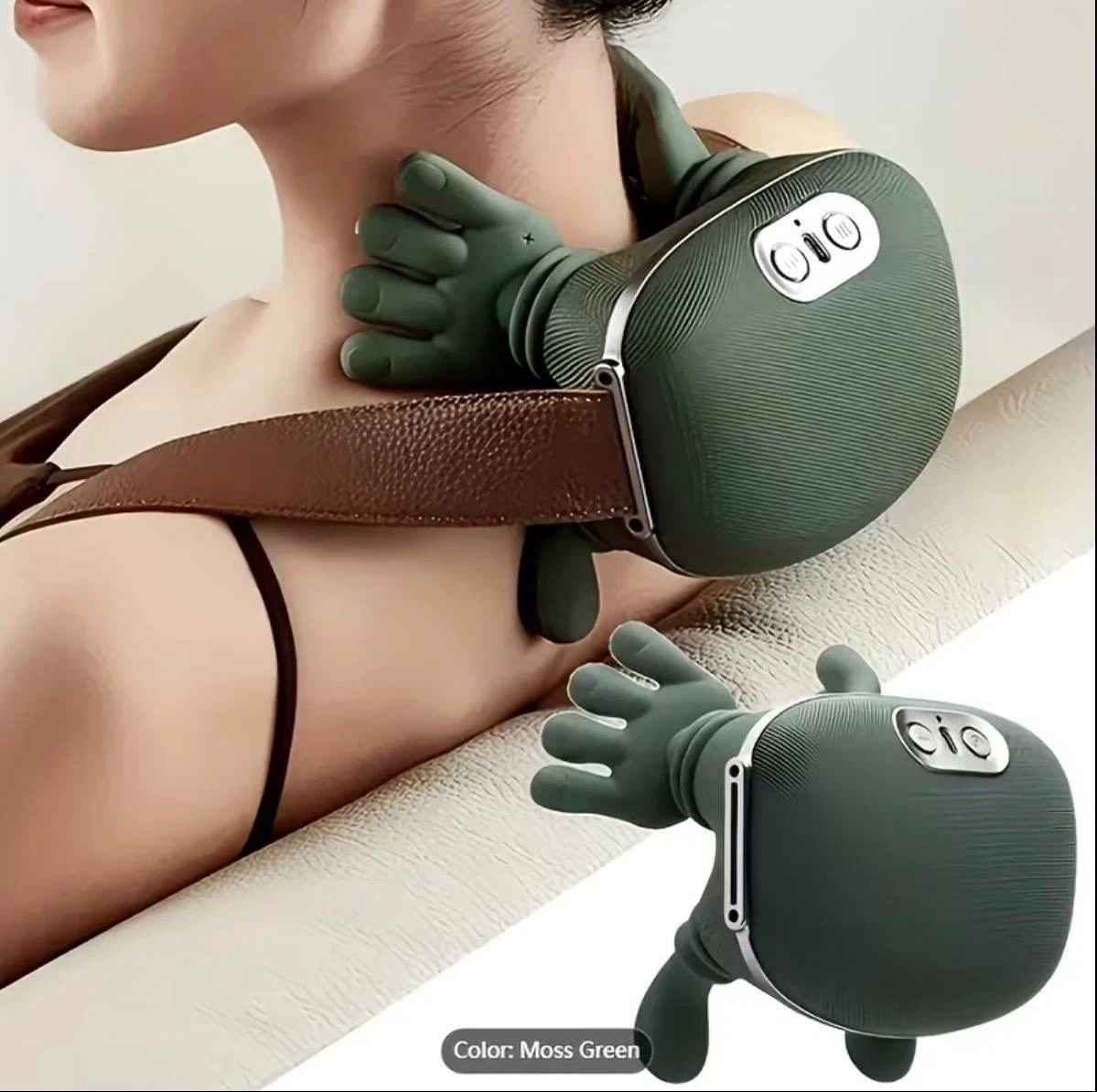 Neck & Shoulder Massager with Hands – Moss Green - photo 2