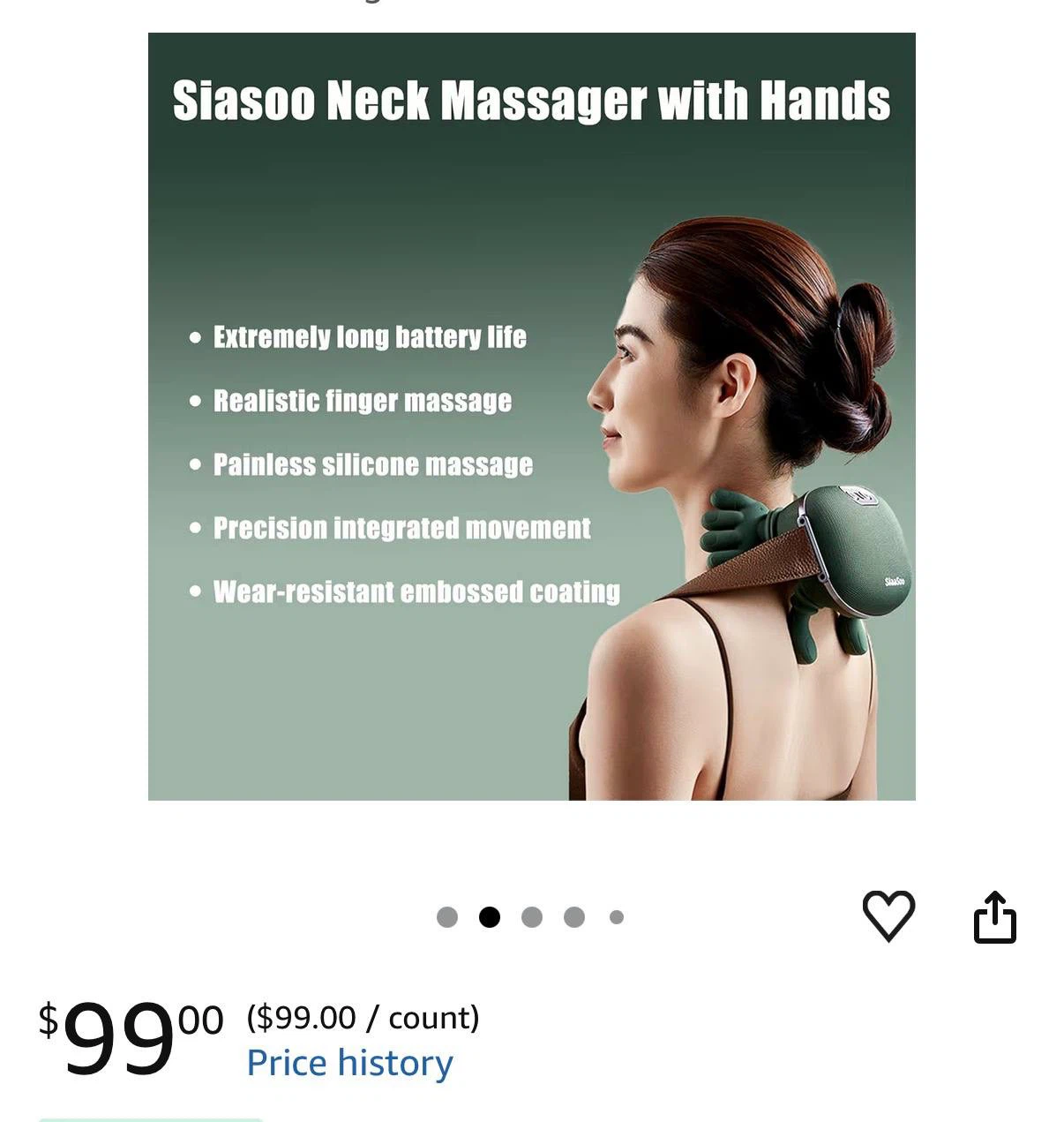 Neck & Shoulder Massager with Hands – Moss Green - photo 5