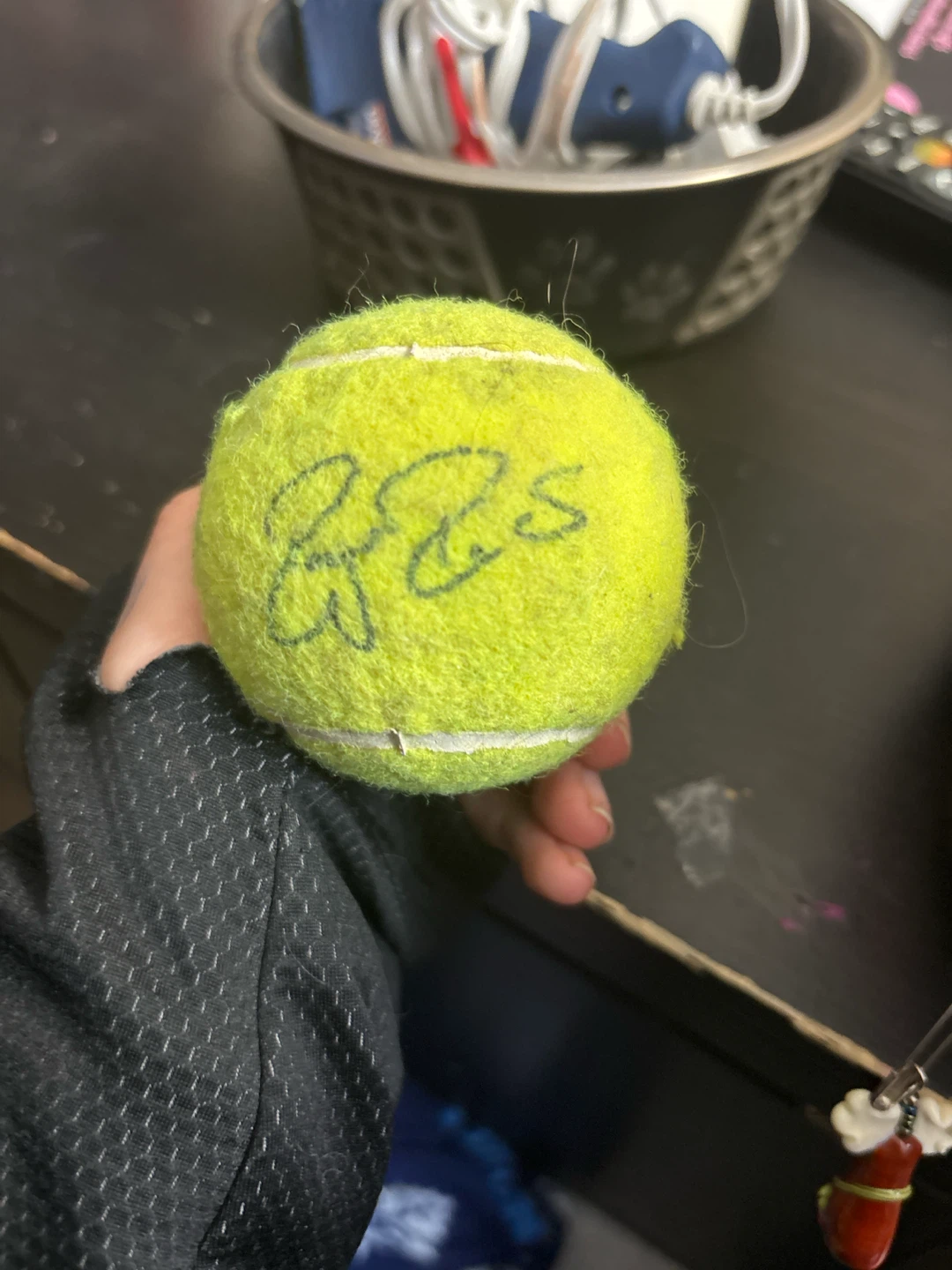 A signed tennis ball
