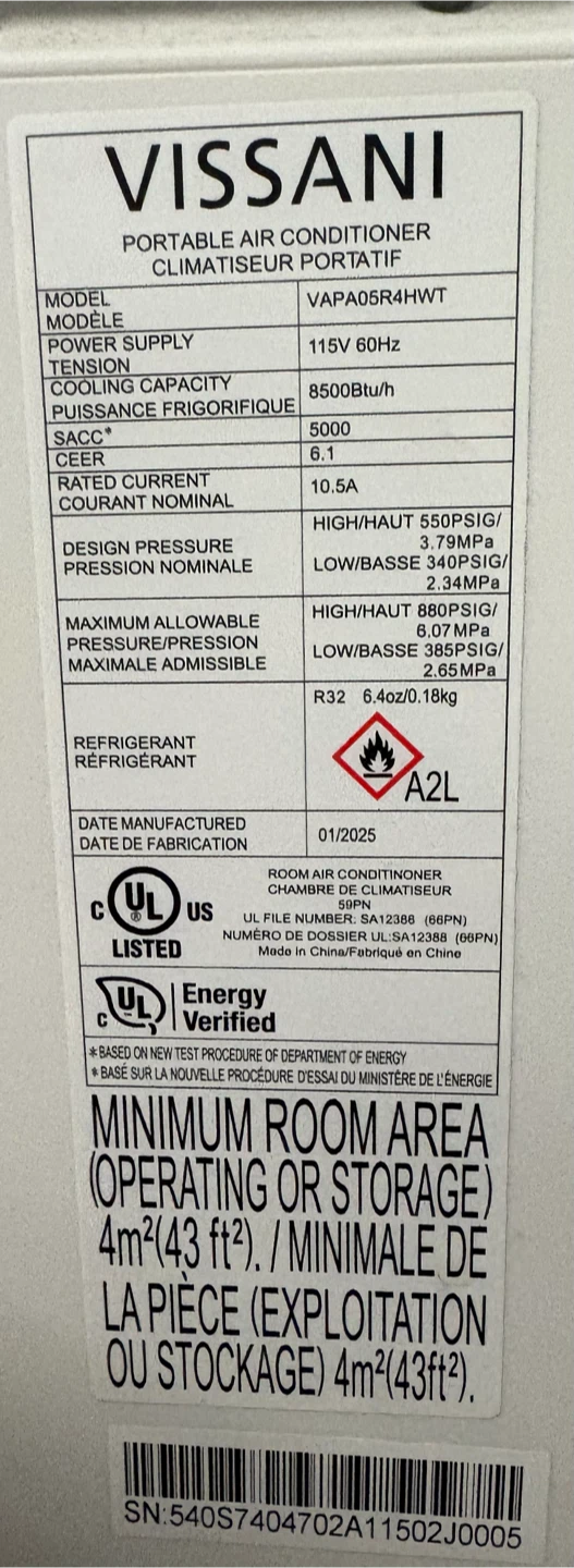 Vissani Portable Air Conditioner - photo 2