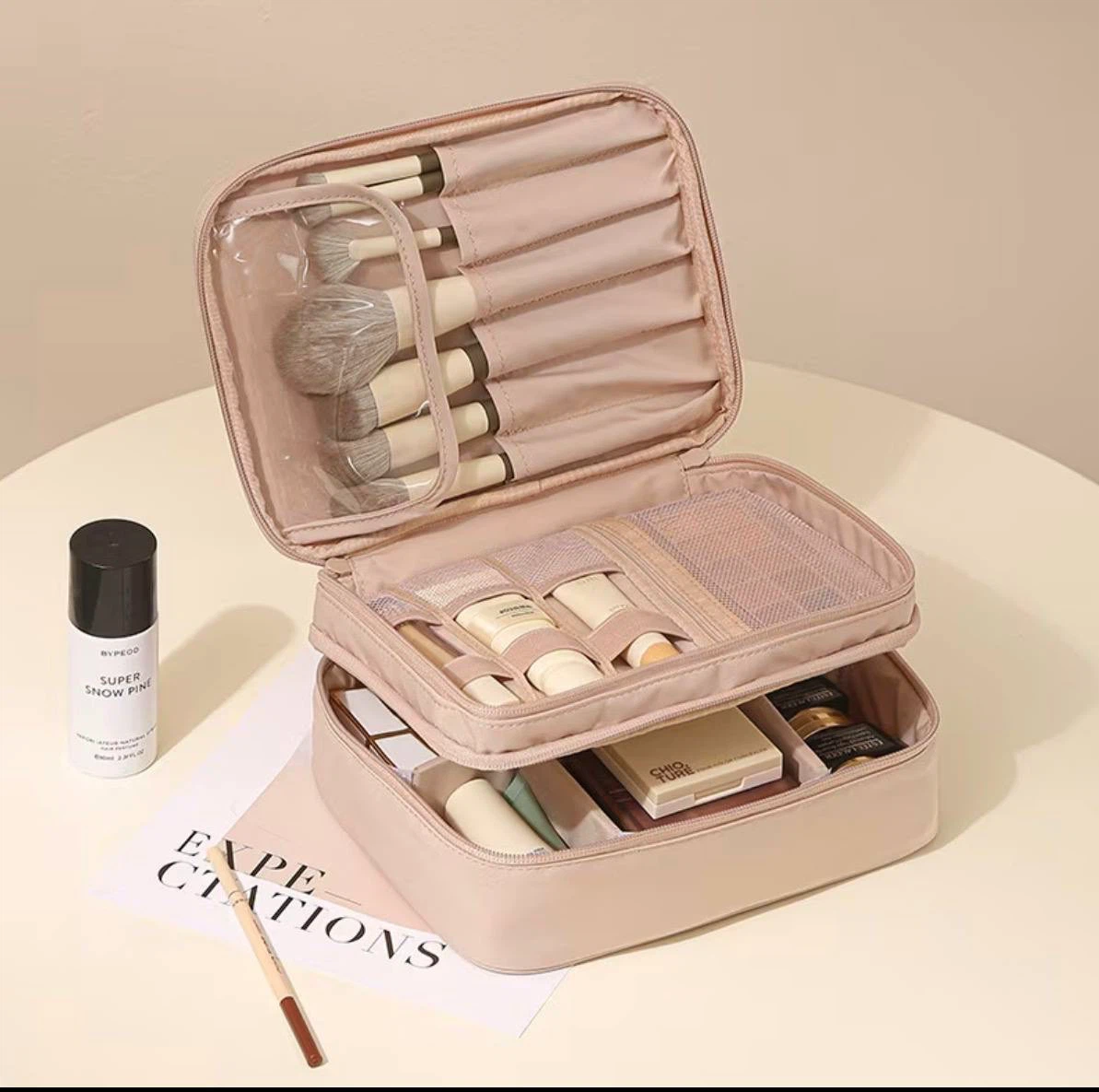 Travel Makeup Bag – Double Layer