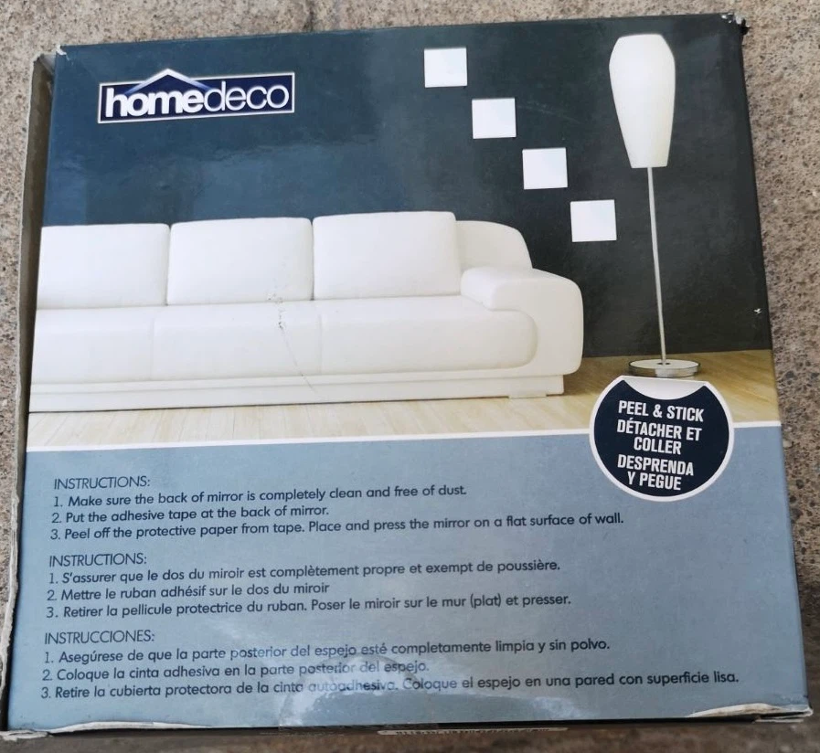 Homedeo 4 Piece Square Peel & Stick Mirrors - photo 2