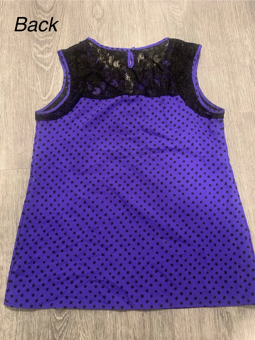 Polka Dot Lace Trim Top XXSP