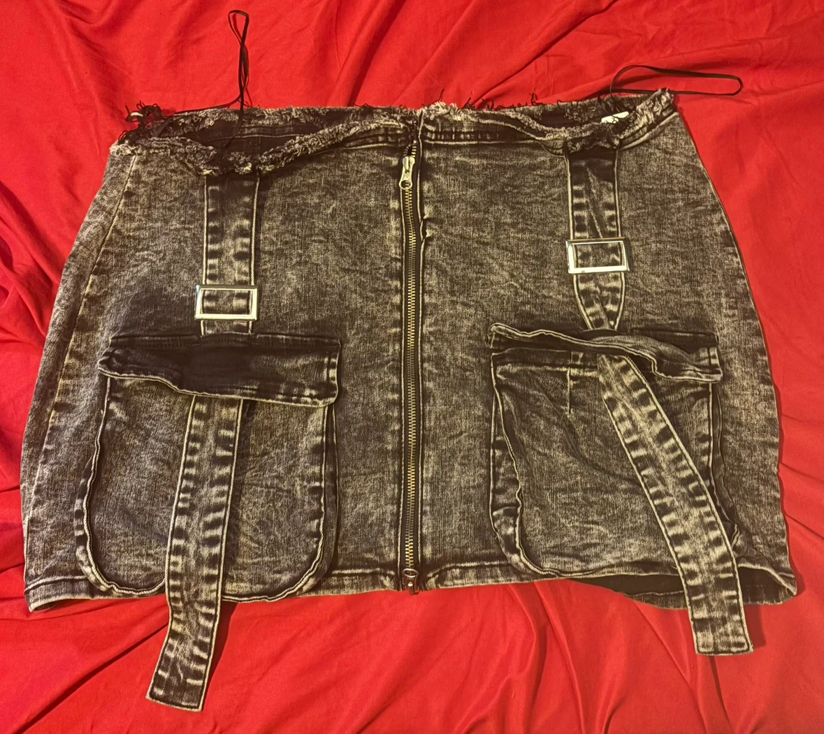 AKIRA Denim Cargo Mini Skirt 1X