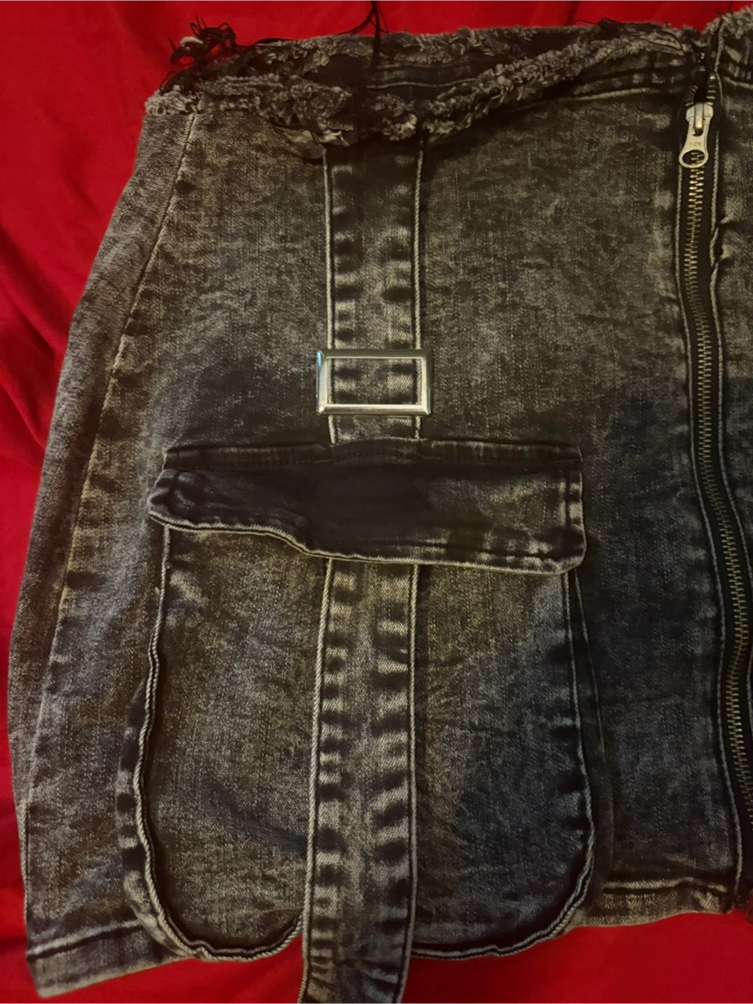AKIRA Denim Cargo Mini Skirt 1X - photo 3
