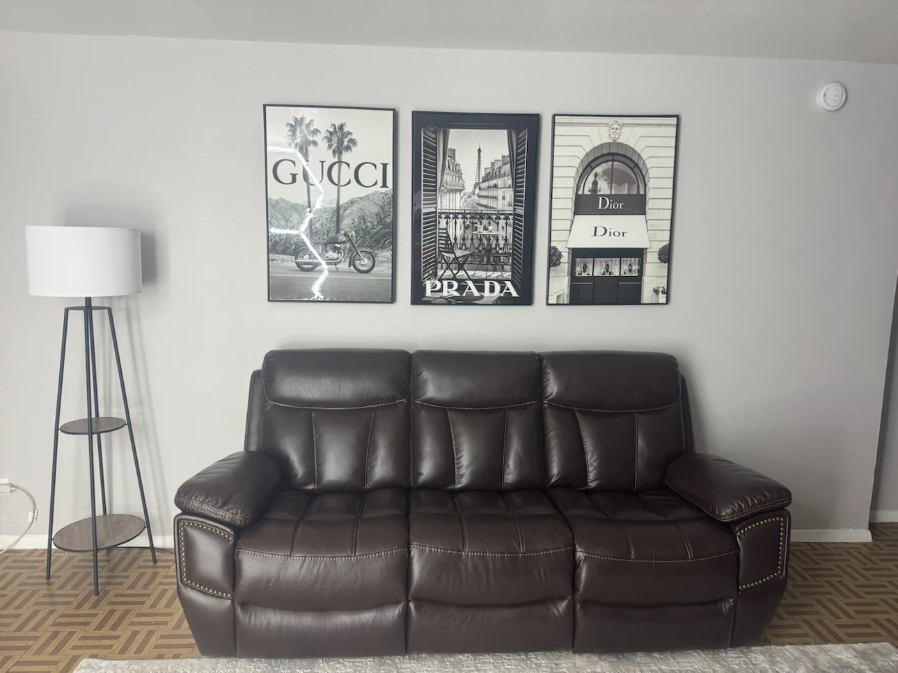 Brown Faux Leather 3-Seater Reclining Sofa