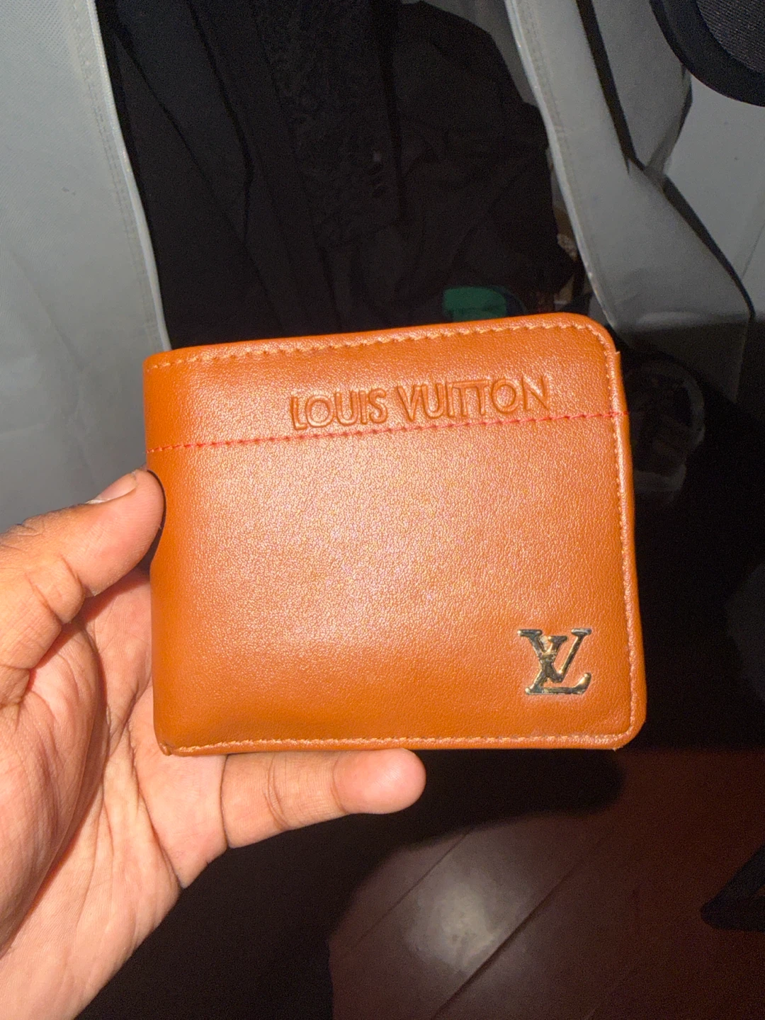 Louis Vuitton brown leather bifold wallet