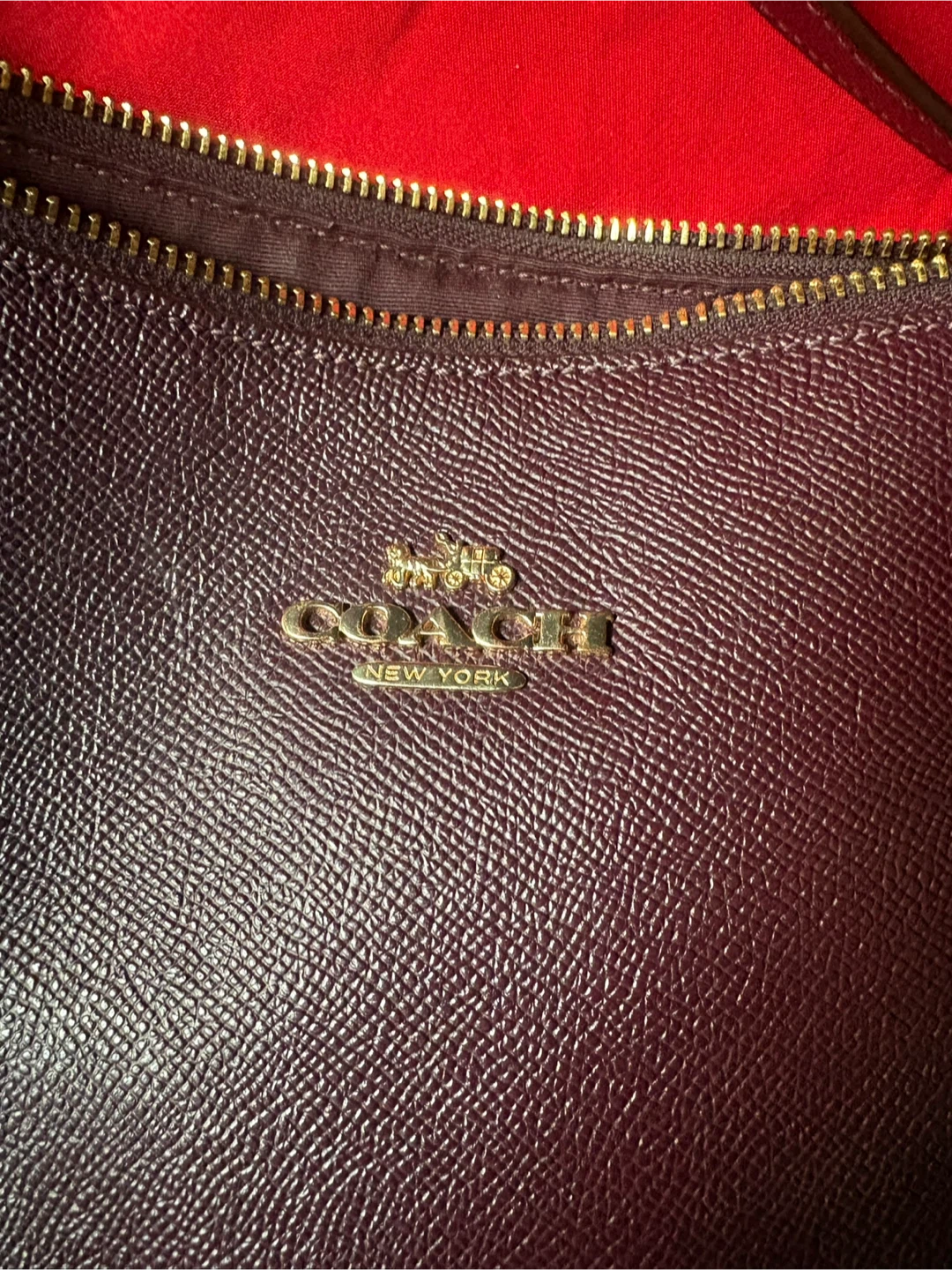 Coach Leather Shoulder Bag Burgundy - photo 2