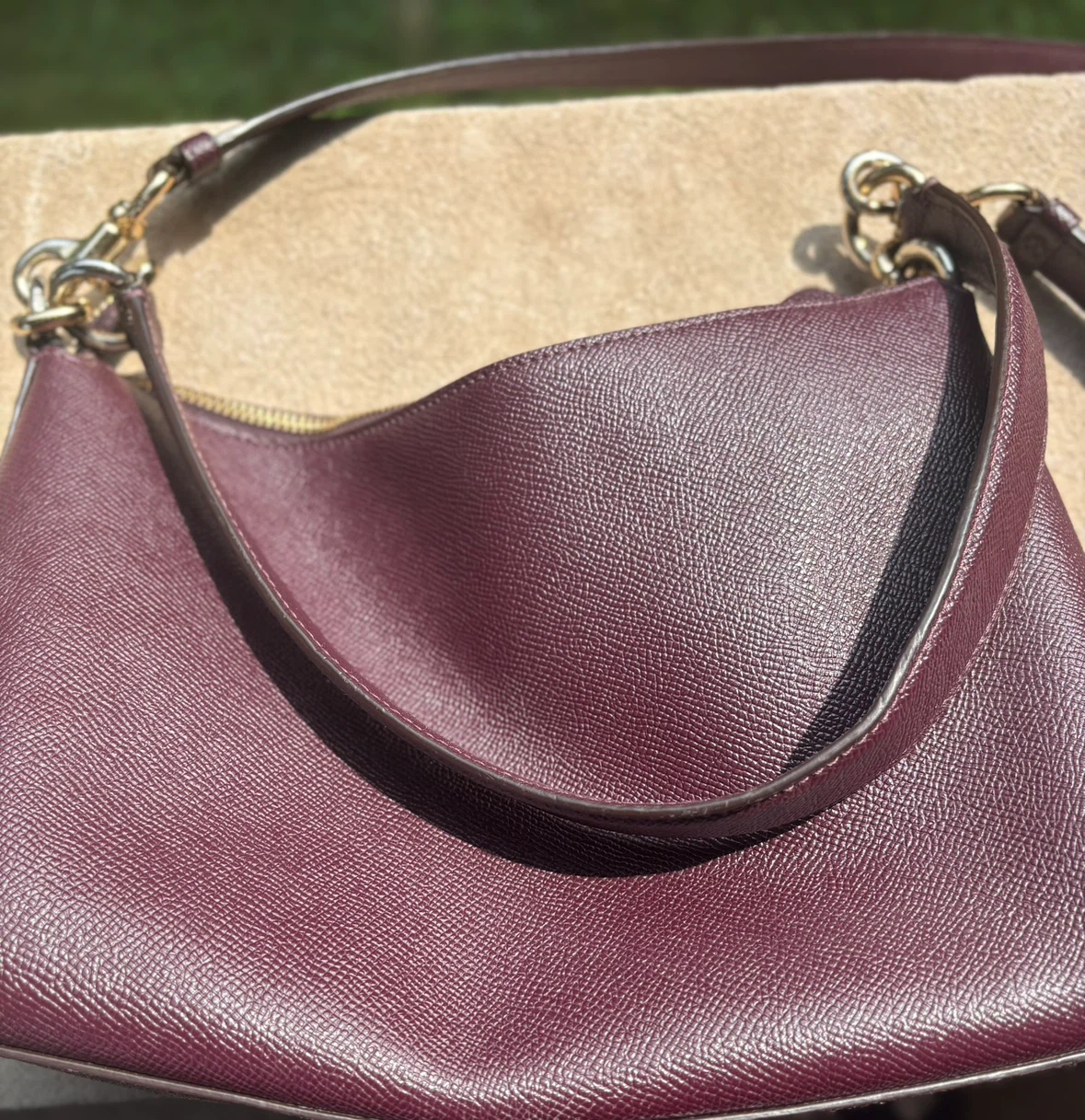Coach Leather Shoulder Bag Burgundy - photo 4