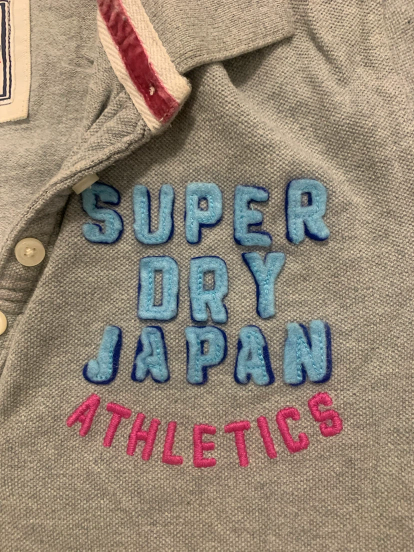 Superdry Japan Athletics Polo Shirt - Grey - Size M