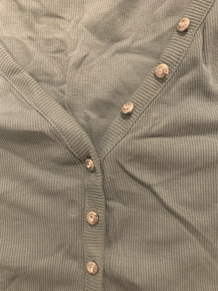 Guess Ribbed Henley T-Shirt - Light Green - XS - photo 2