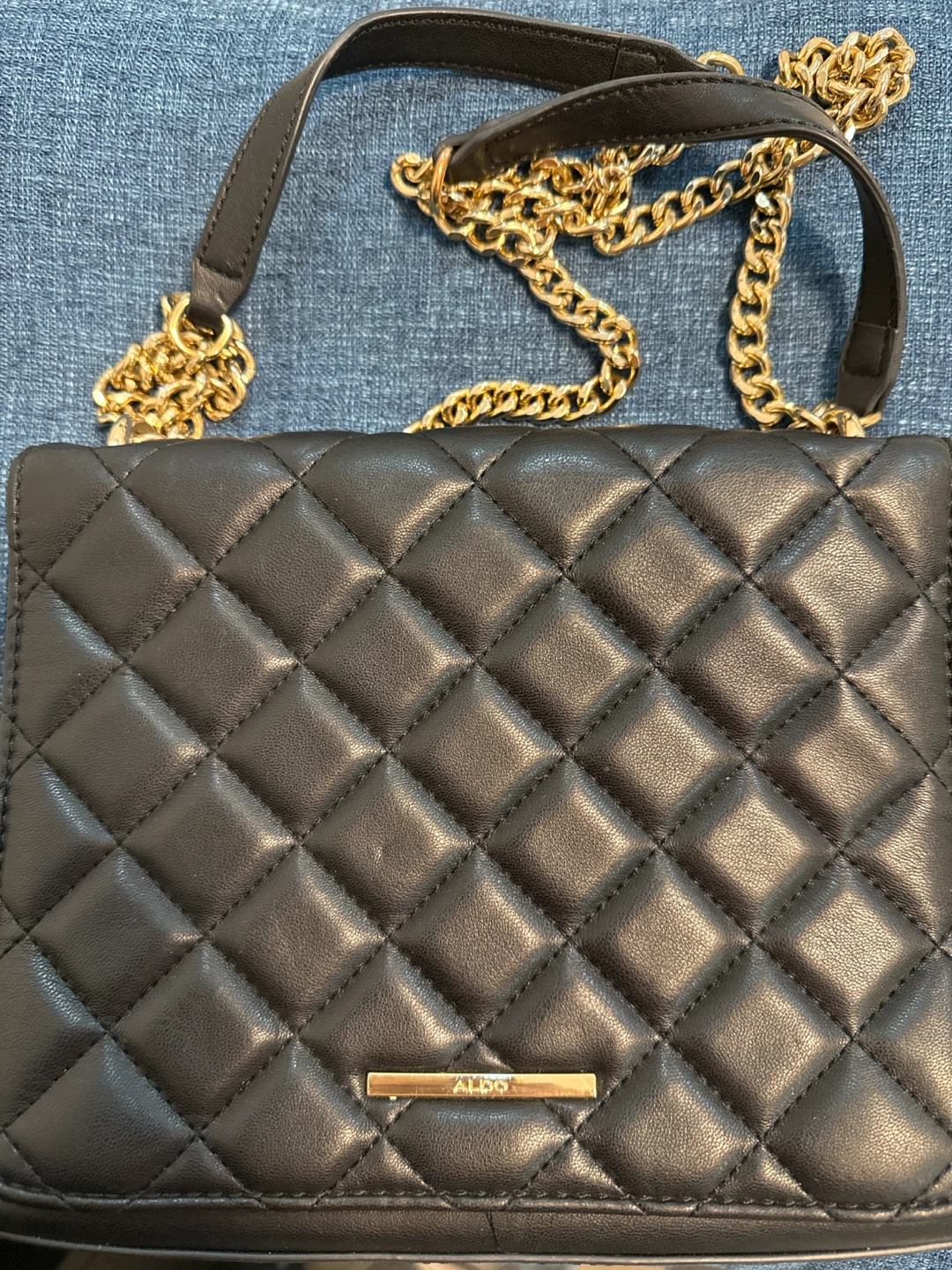 ALDO Black Quilted Crossbody Bag