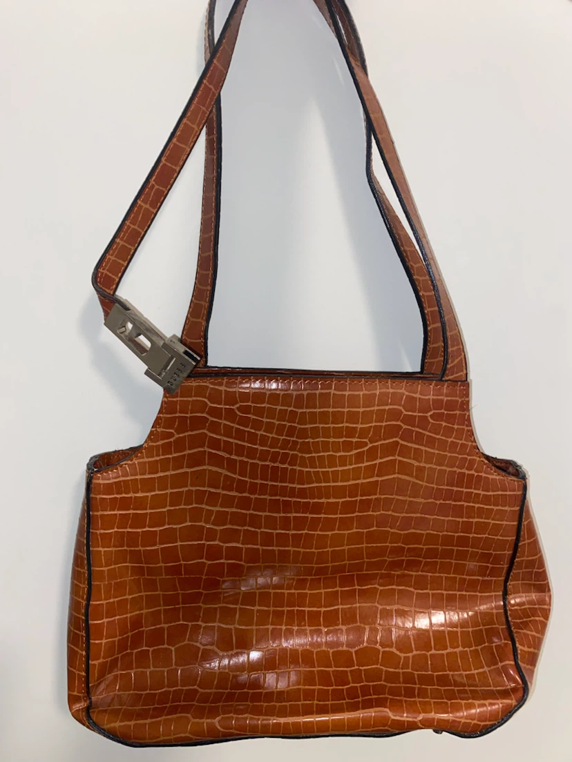 Guess Crocodile Embossed Shoulder Bag