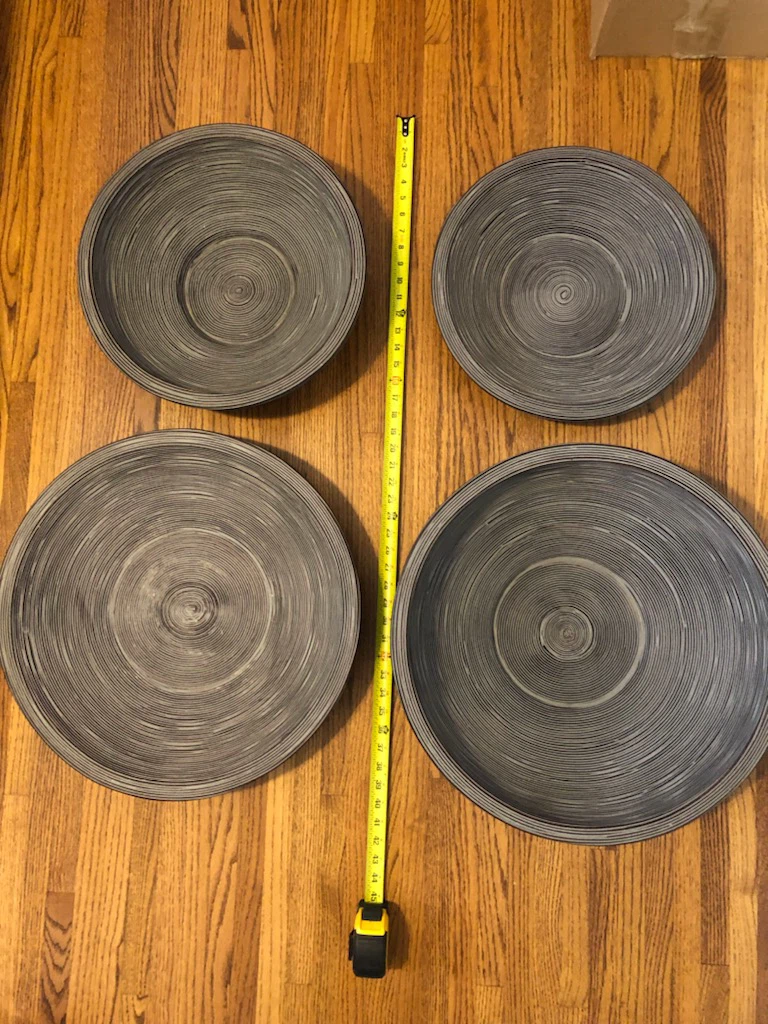 Macrame Plant Hanger, Round Ottoman, and Woven Bowls - photo 2