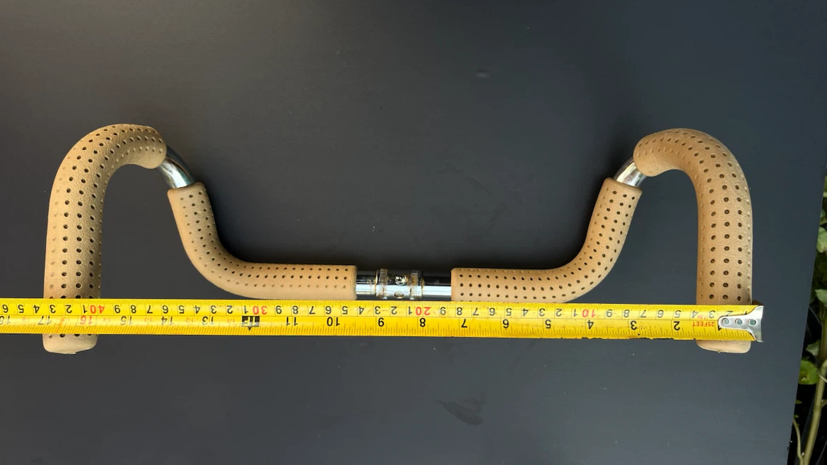 Bicycle Handlebars with Perforated Tan Grips