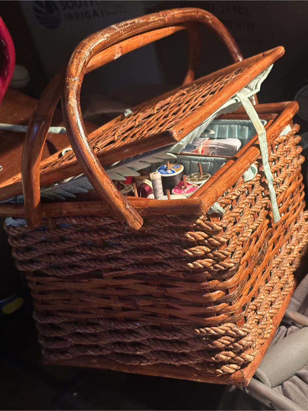 Large funky loaded sewing box