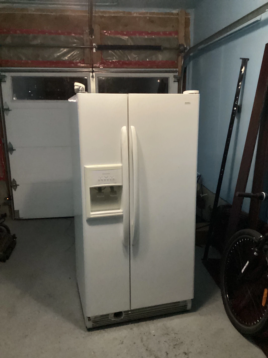 White Side-by-Side Refrigerator with Water Dispenser