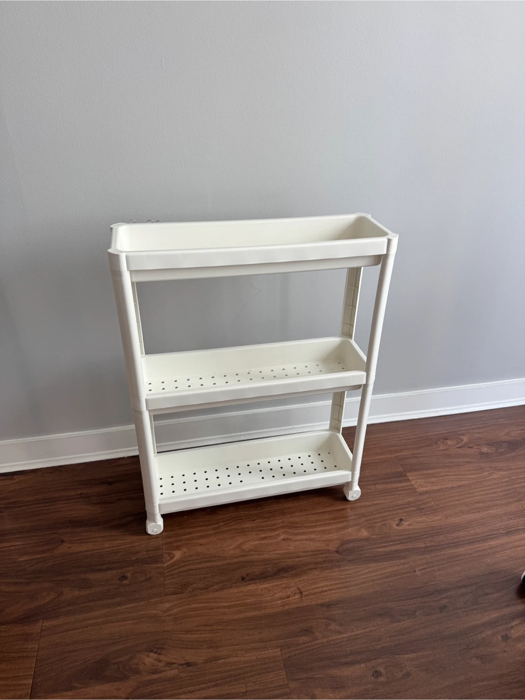White 3-Shelf Rolling Cart