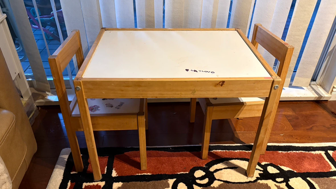 Wooden Kids Table and Chairs Set