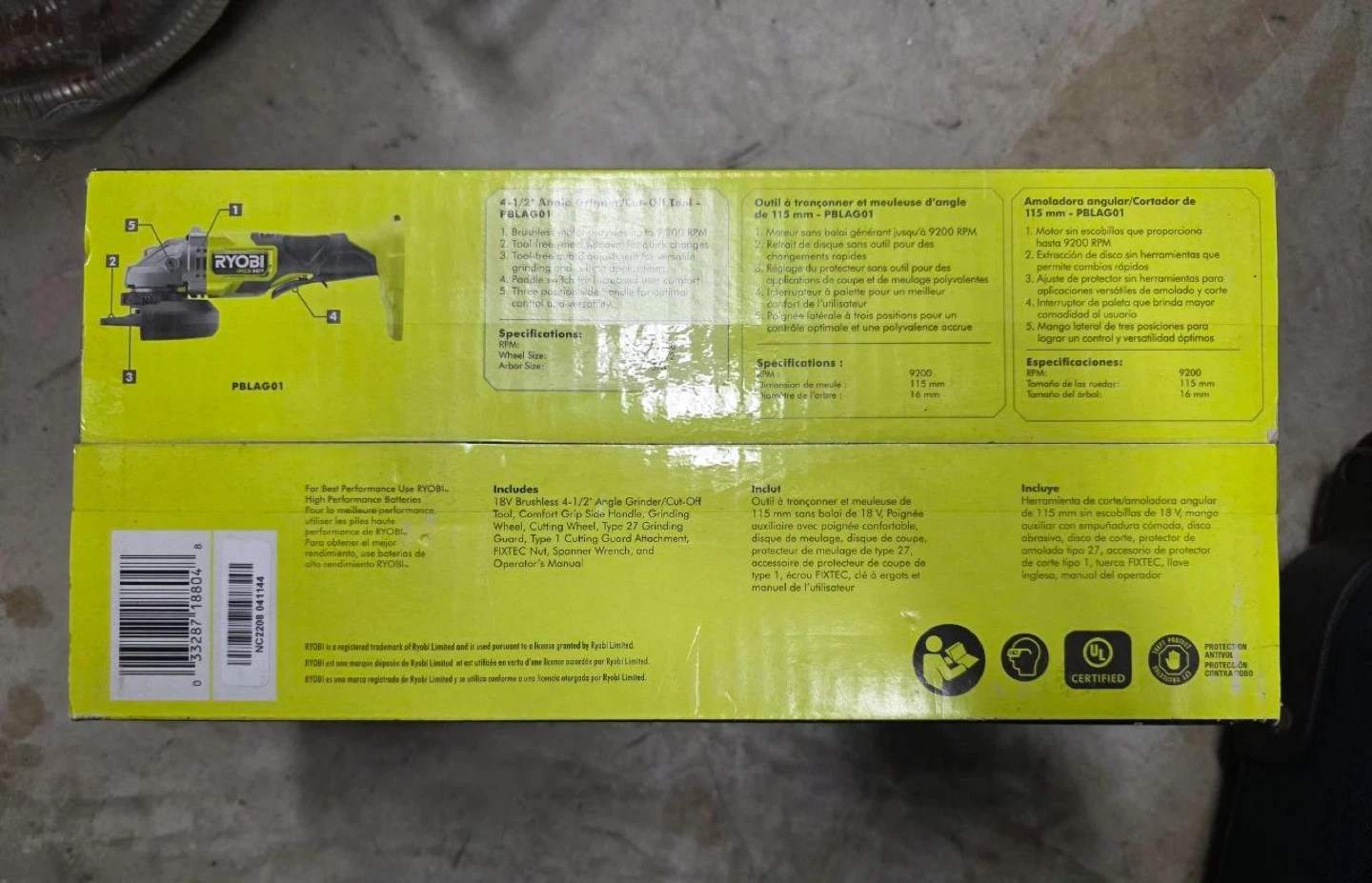Ryobi ONE+ HP 18V Brushless 4-1/2" Angle Grinder/Cut-Off Tool - photo 4