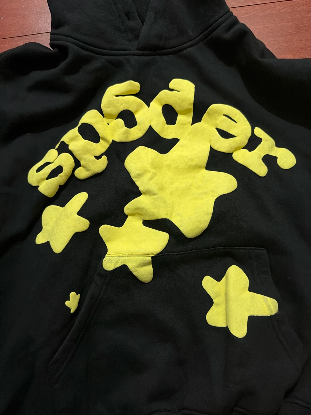 (NEED GONE) Sp5der Black and Yellow Star Hoodie - photo 2