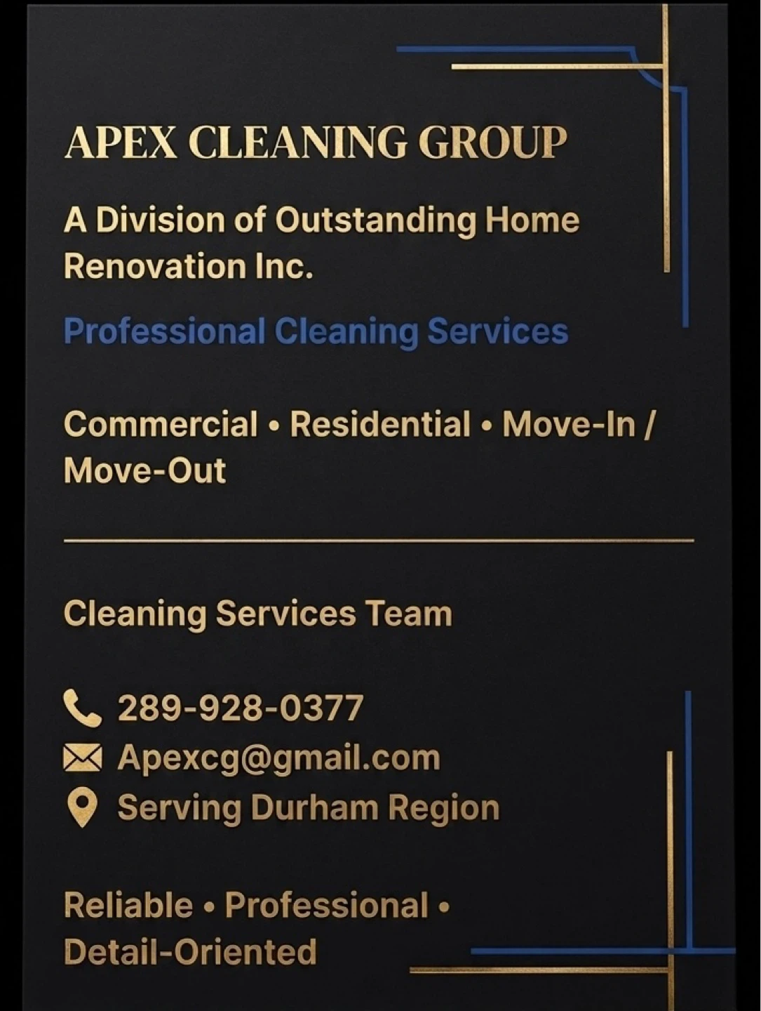 Apex Cleaning Group Professional Cleaning Services