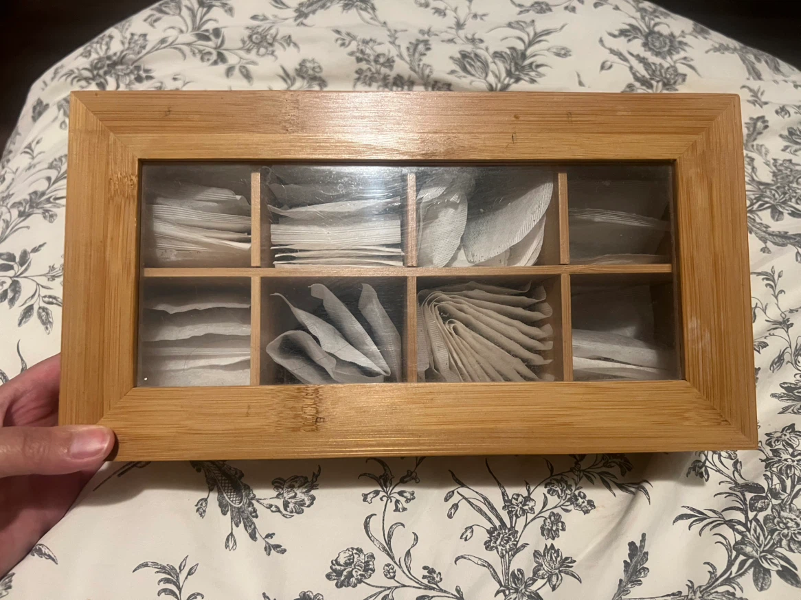 Bamboo Tea Box Organizer